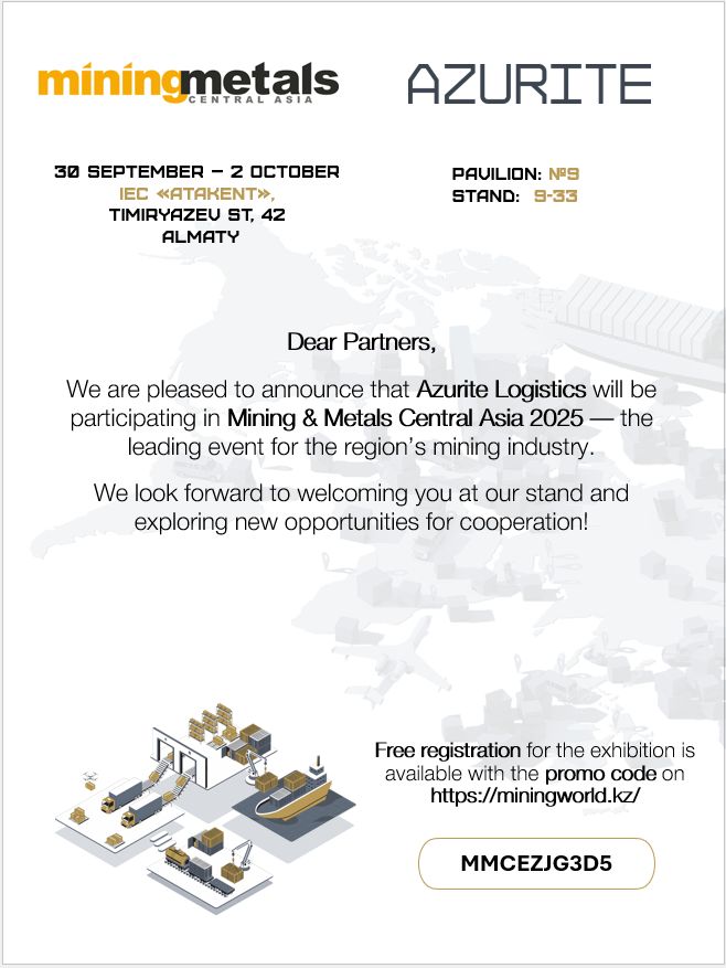 At Azurite, we place particular focus on logistics solutions for the mining sector, and we look forward to meeting you in person.